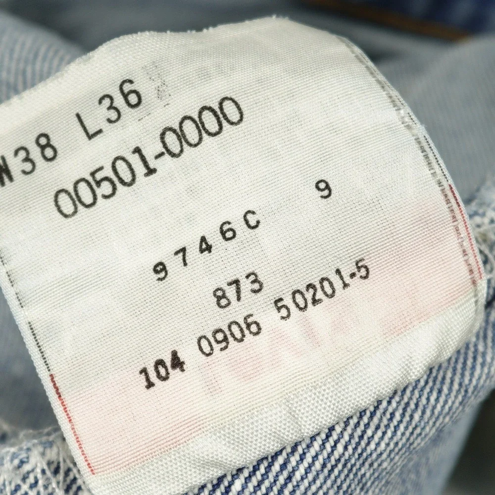 Vintage Levis 501XX Mens Jeans 36x32 Blue Original Fit Straight Leg Button Fly‎